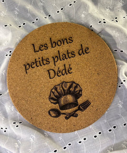 Dessous de plat en liège "les bons petits plats de ..."