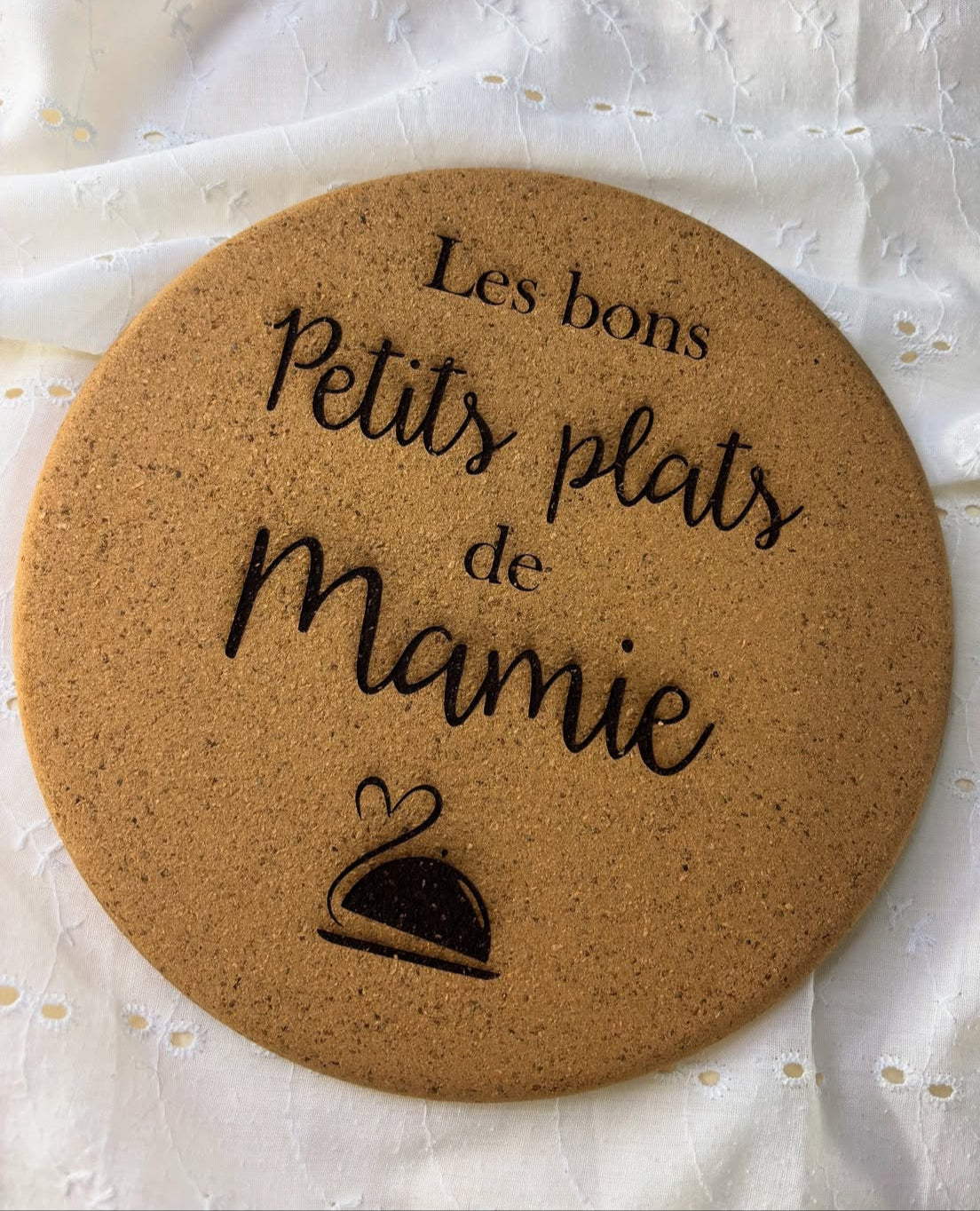 Dessous de plat en liège "Les bons petits plats de Mamie"