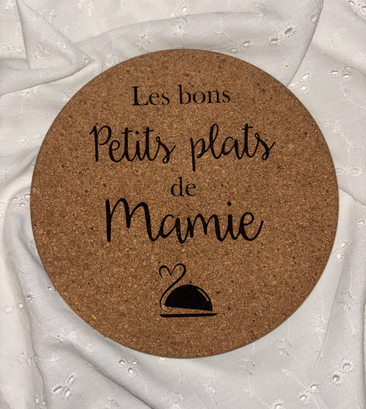 Dessous de plat en liège "Les bons petits plats de Mamie"