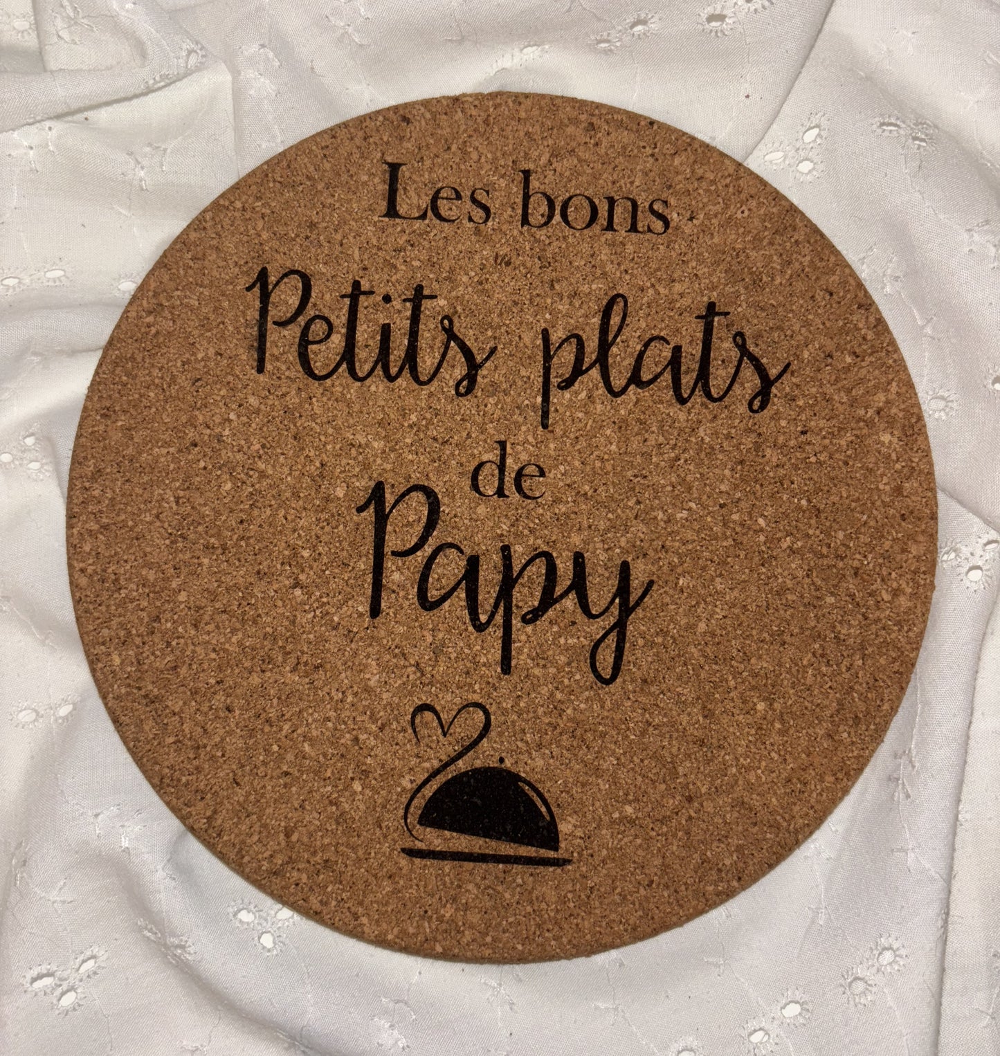 Dessous de plat en liège "Les bons petits plats de Papy"