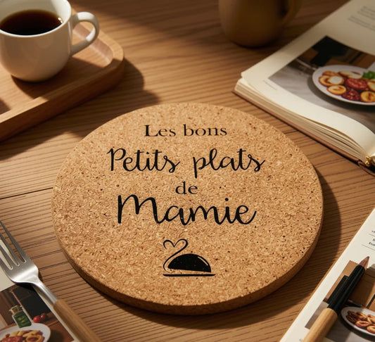 Dessous de plat en liège "Les bons petits plats de Mamie"